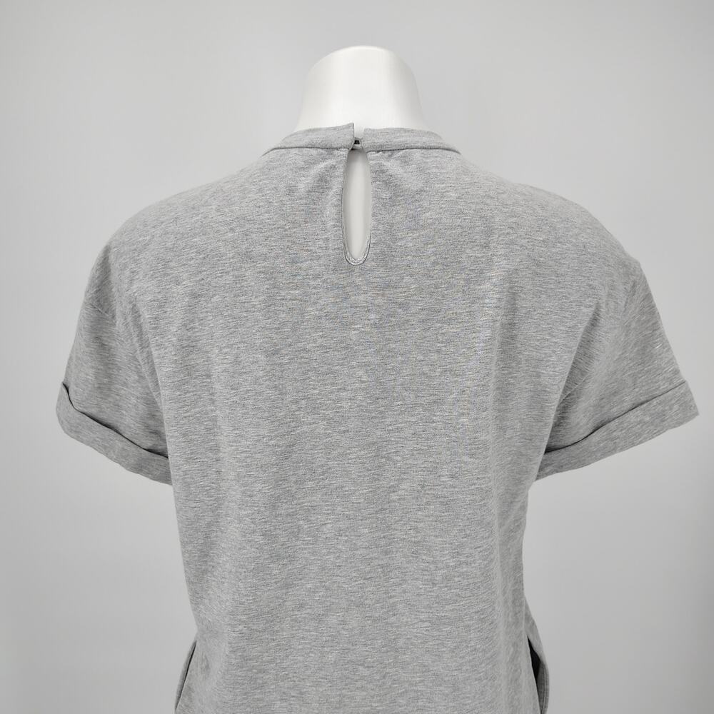 Brunello Cucinelli Bead-embellished French Cotton-blend Terry Mini Dress Gray S - Picture 12 of 14